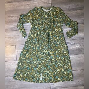 SEE DESCRIPTION 100% Hemp Gudrun Sjoden Long Sleeve Button Front Maxi Dress